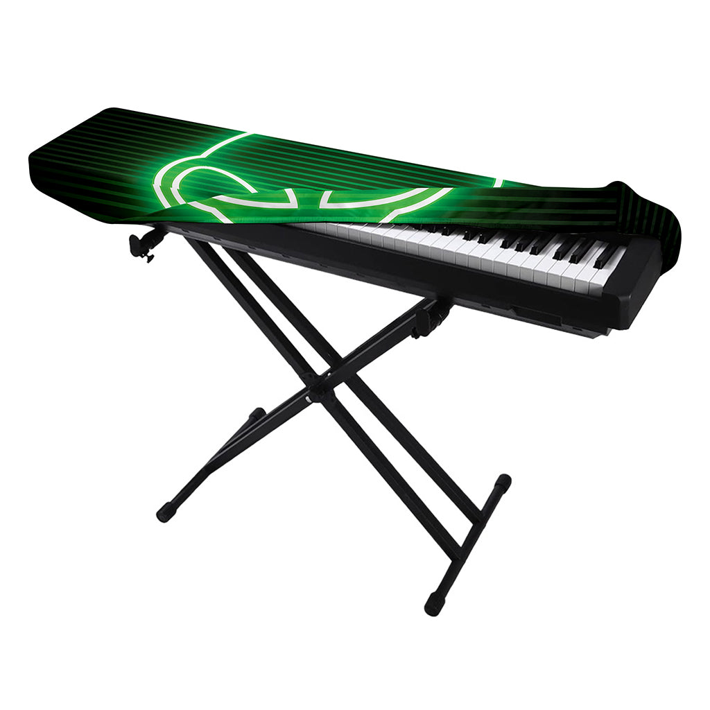 Green Light Alien Print Piano Keyboard Cover