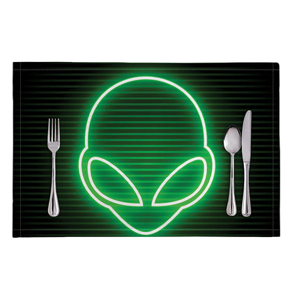 Green Light Alien Print Placemat