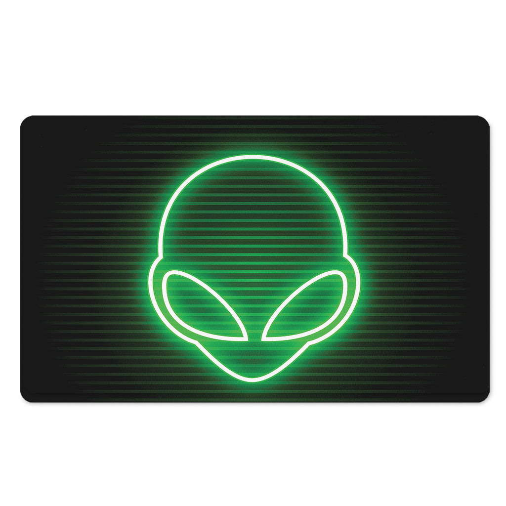 Green Light Alien Print Polyester Doormat