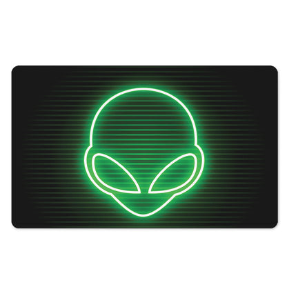 Green Light Alien Print Polyester Doormat