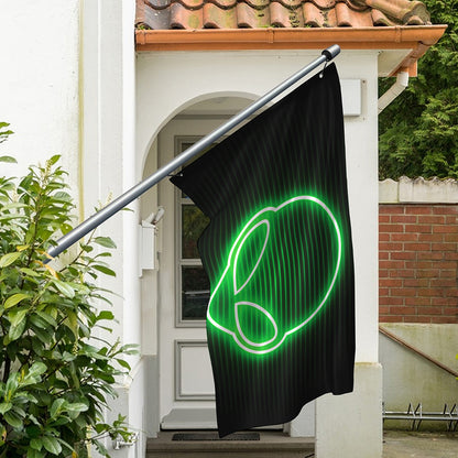 Green Light Alien Print Polyester Flag