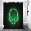 Green Light Alien Print Premium Shower Curtain