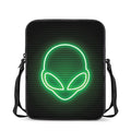 Green Light Alien Print Rectangular Crossbody Bag