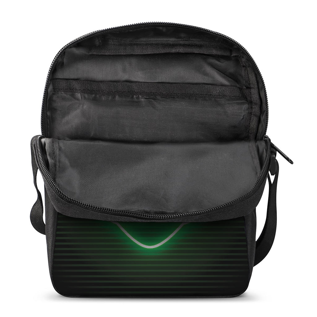 Green Light Alien Print Rectangular Crossbody Bag