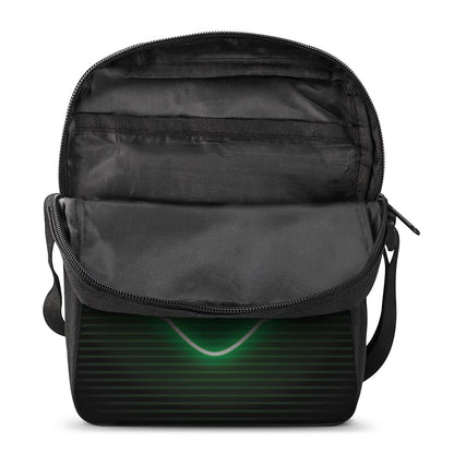 Green Light Alien Print Rectangular Crossbody Bag