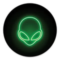 Green Light Alien Print Round Floor Mat