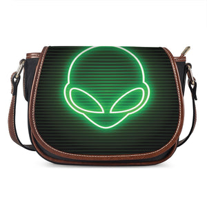 Green Light Alien Print Saddle Bag