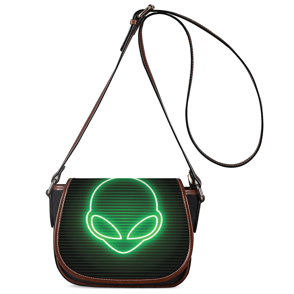 Green Light Alien Print Saddle Bag