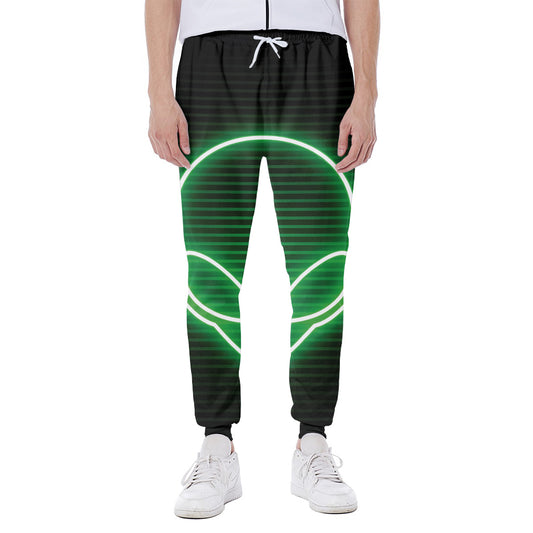 Green Light Alien Print Scuba Joggers