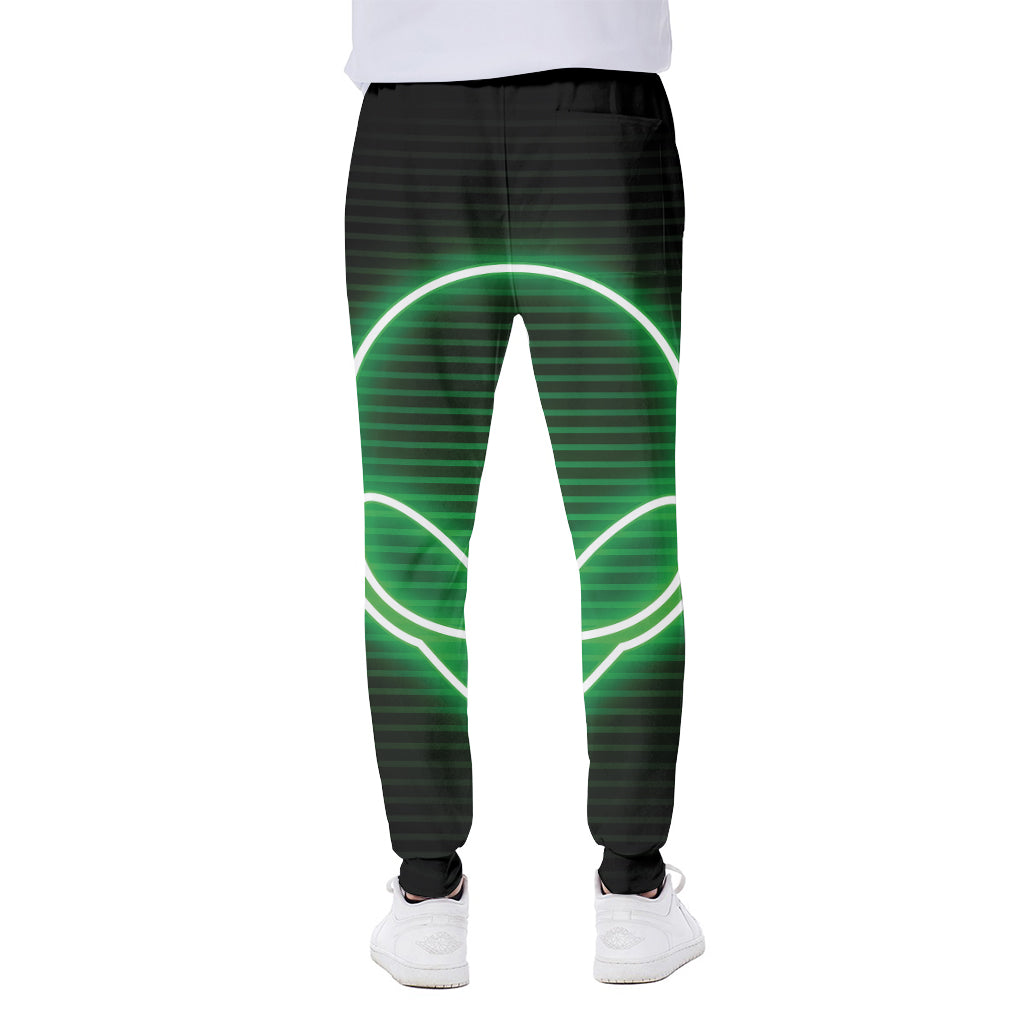 Green Light Alien Print Scuba Joggers