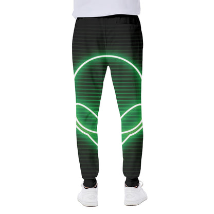 Green Light Alien Print Scuba Joggers