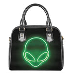 Green Light Alien Print Shoulder Handbag