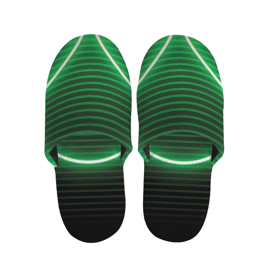 Green Light Alien Print Slippers