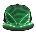 Green Light Alien Print Snapback Cap
