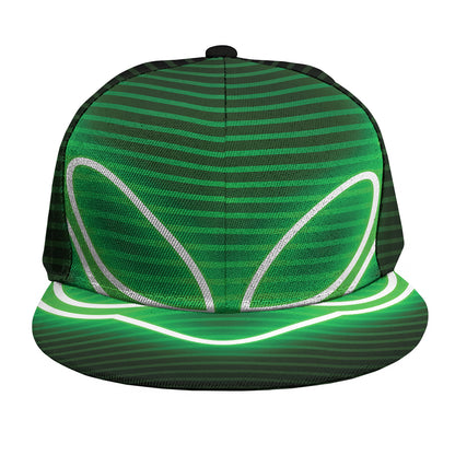 Green Light Alien Print Snapback Cap