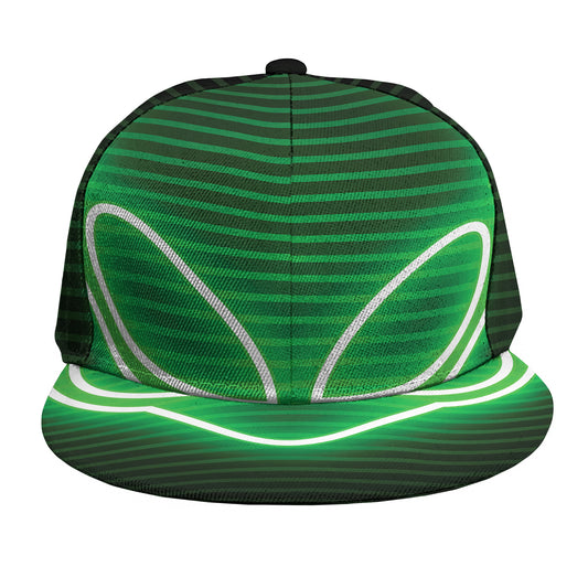 Green Light Alien Print Snapback Cap