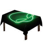 Green Light Alien Print Tablecloth