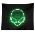 Green Light Alien Print Tapestry