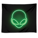 Green Light Alien Print Tapestry