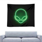 Green Light Alien Print Tapestry