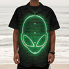 Green Light Alien Print Textured Short Sleeve Shirt