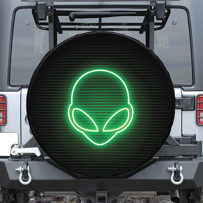 Green Light Alien Print Tire Cover