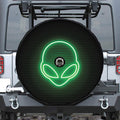 Green Light Alien Print Tire Cover With Camera Hole