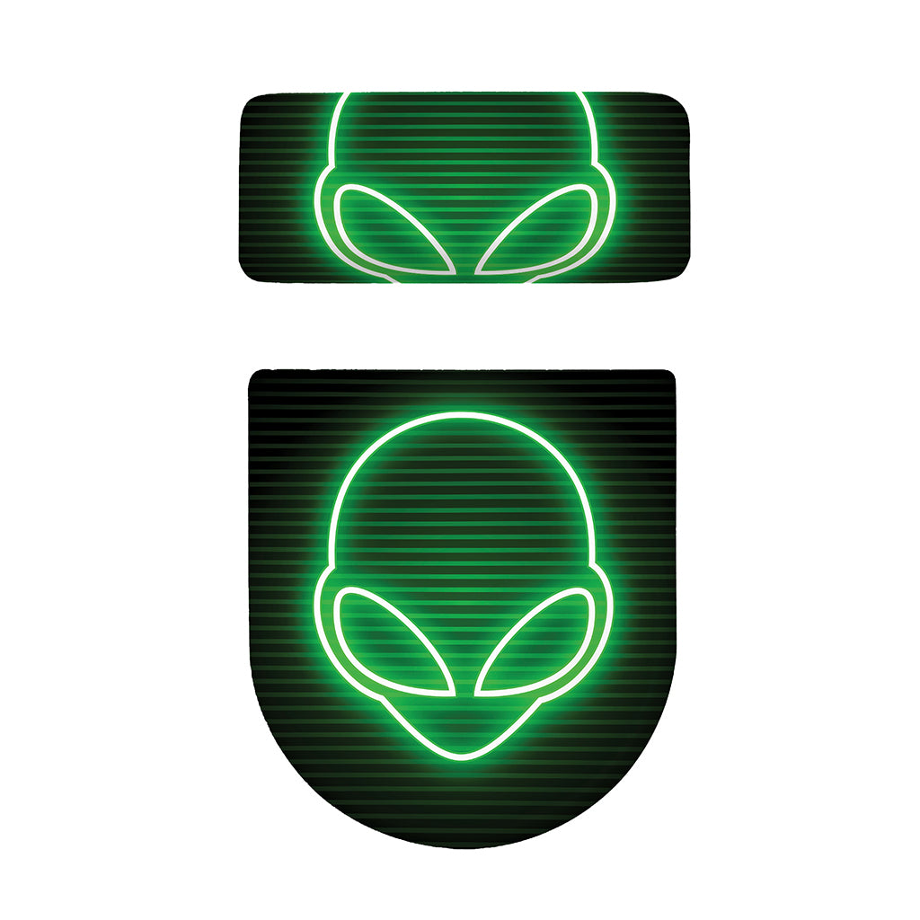 Green Light Alien Print Toilet Lid And Tank Cover Set