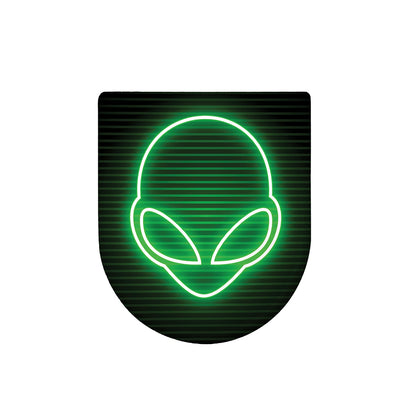 Green Light Alien Print Toilet Lid Cover