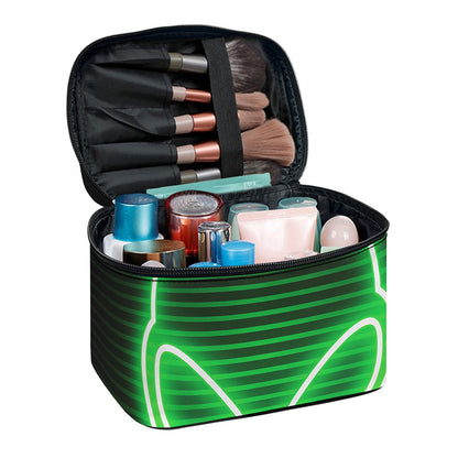 Green Light Alien Print Travel Makeup Bag
