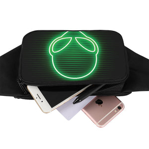 Green Light Alien Print Waist Bag