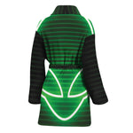 Green Light Alien Print Women's Bathrobe