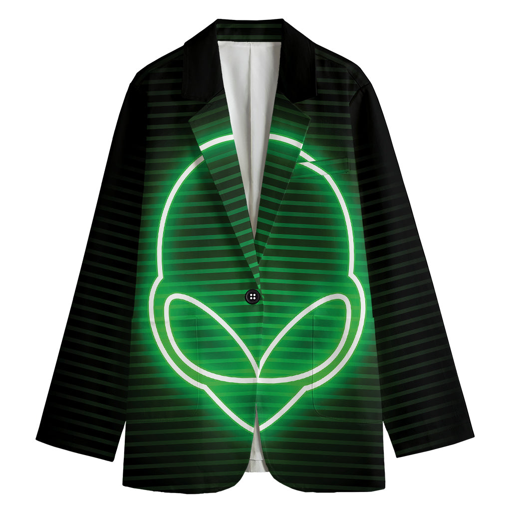 Green Light Alien Print Women's Blazer