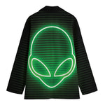 Green Light Alien Print Women's Blazer