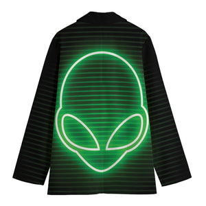 Green Light Alien Print Women's Cotton Blazer