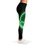 Green Light Alien Print Women's Leggings