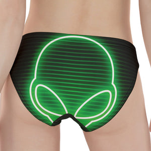 Green Light Alien Print Women's Panties