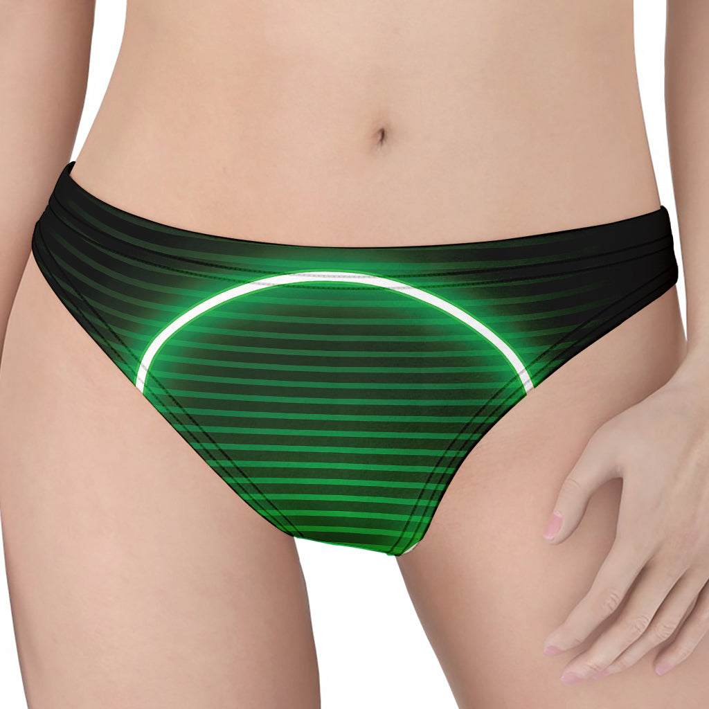 Green Light Alien Print Women's Thong