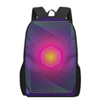 Green Light EDM Geometric Print 17 Inch Backpack