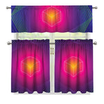 Green Light EDM Geometric Print 3 Piece Kitchen Curtains