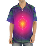 Green Light EDM Geometric Print Aloha Shirt