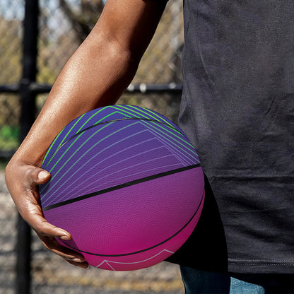 Green Light EDM Geometric Print Basketball