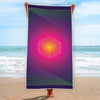 Green Light EDM Geometric Print Beach Towel