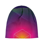 Green Light EDM Geometric Print Beanie