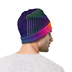 Green Light EDM Geometric Print Beanie