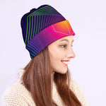 Green Light EDM Geometric Print Beanie