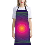 Green Light EDM Geometric Print Bib Apron With Pocket
