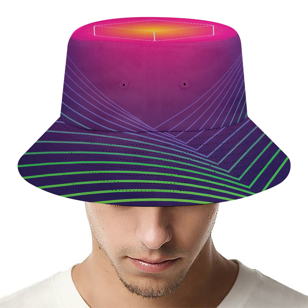 Green Light EDM Geometric Print Bucket Hat