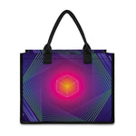 Green Light EDM Geometric Print Canvas Tote Bag