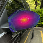 Green Light EDM Geometric Print Car Side Mirror Covers